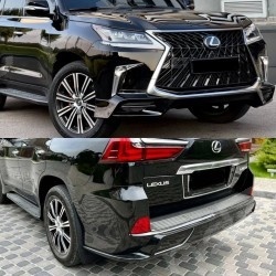 Комплект обвісу Lexus LX570 2015-2022 стиль 2021 (спідниця передня та задня, решітка) КОЛІР ЧОРНИЙ 218 - фото 2