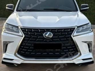 Комплект обвісу Lexus LX570 2015-2022 стиль 2021 (спідниця передня та задня, решітка) КОЛІР ЧОРНИЙ 218 - фото 3